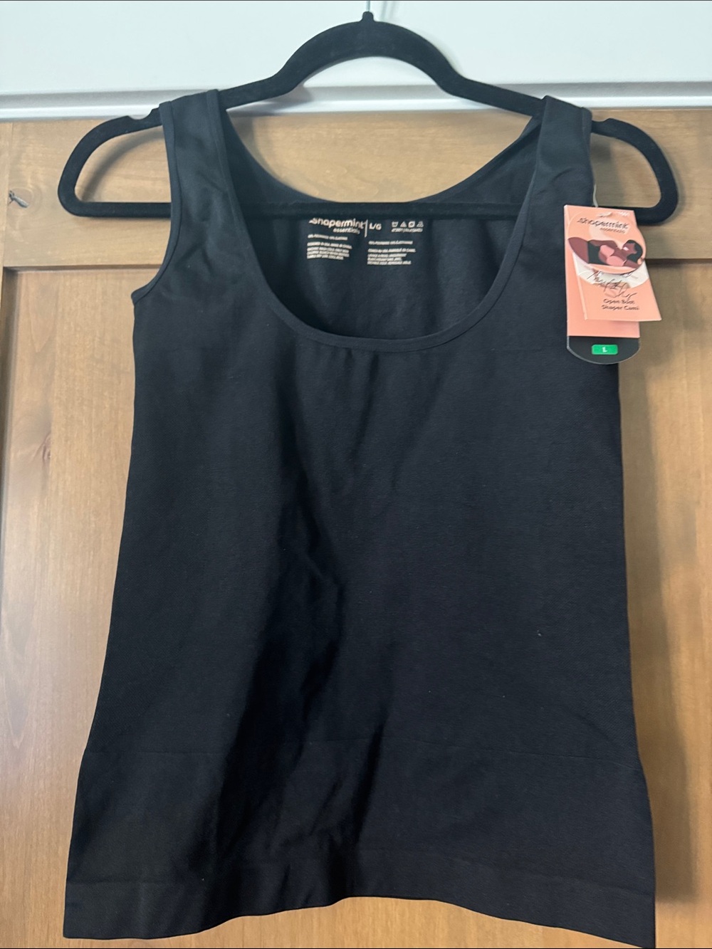 NWT Shapermint open bust shaper Cami- Womens L black shape wear supportive